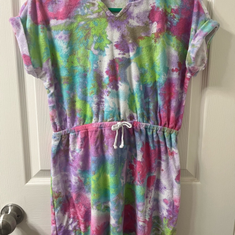 Children’s Place Girls Colorful Tie-Dye Terry swim cover-up